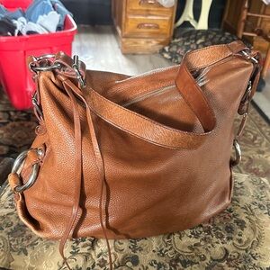 Banana Republic Leather hobo slouchy Shoulder Bag in Brown